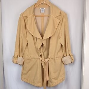 MASSEYS Women's XL Tan Tencel Utility Jacket